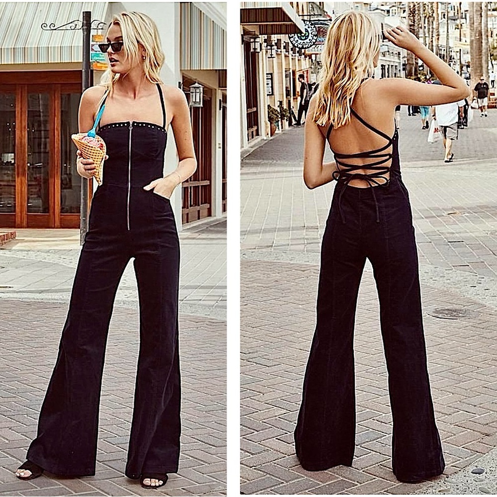 The Jetset Diaries Mayfair Studded Corduroy Jumpsuit🪩